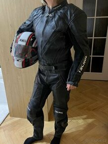 Kožená motorkařská bunda a kalhoty / kombinéza Tschul