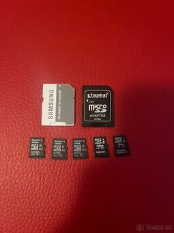 MicroSD karty Kingston, Toshiba – 32GB, 16GB, 8GB + adaptéry