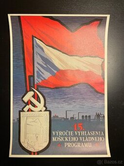 Plakát - 50 let KSČ -ROH komunismus, propaganda 30