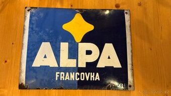 Stará smaltovaná cedule ALPA