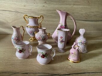 porcelán růžový porcelán koflík