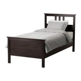 Postel 90x200 + rošt + matrace - ikea hemnes černá