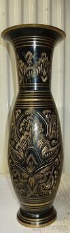 Mosazná váza černá zlatá