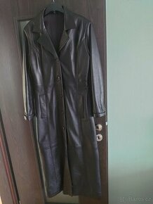 Kožený dámský kabát