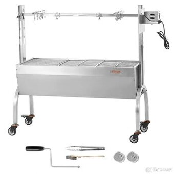 Venkovní rožňový gril Vevor do 118cm/90kg pečeně-zabalený