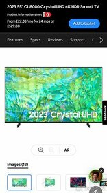 Televize Samsung 2023 55” CU8000 Crystal UHD 4K HDR Smart TV
