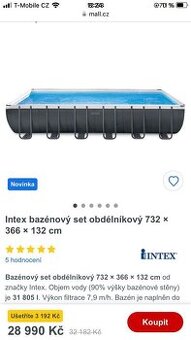 Bazén intex 7,32 x 3,66 x 1,32