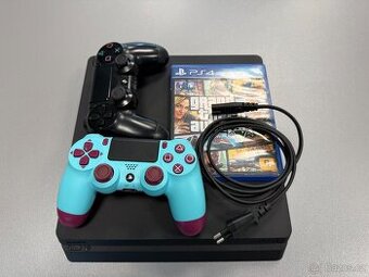 Ps4 Slim 1TB, 2x ovladac, GTA 5