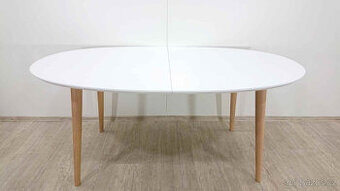Bílý rozkládací jídelní stůl Oakland, délka 170-250 cm Kave