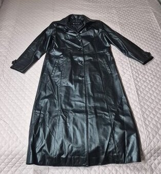 Dámský dlouhý kožený kabát vel. 48