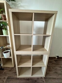 2x Policový díl, vz. bíle moř. dub, 77x77 cm