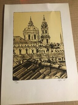 Litografie Lípa - 1