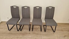 Jídelní židle textilní s černým rámem - 1