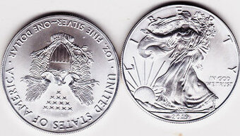 Mince stříbrný uncový dollar USA 2019
