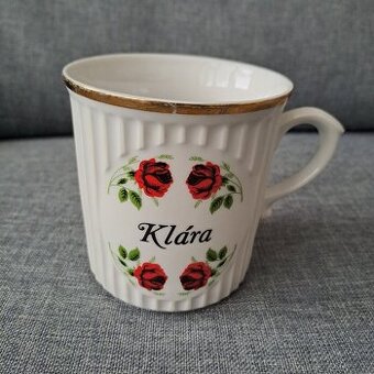 Retro porcelánový hrnek se jménem Klára - 1