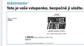 2x vstupenky Springsteen