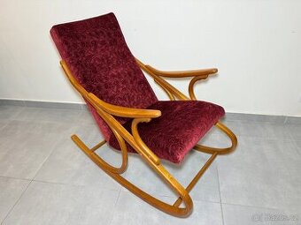 Retro houpací křeslo TON – buk, čalouněné
