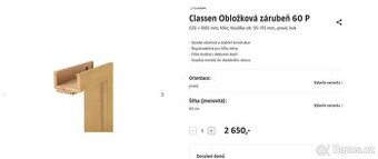 Obložková zárubeň buk 2x