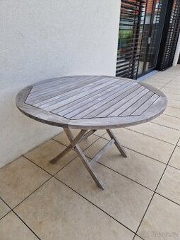 Teakovy stul 120 cm prumer