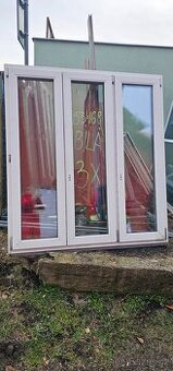 trojdílná bílá okna, 3ks, trojsklo, nová, 153x168cm