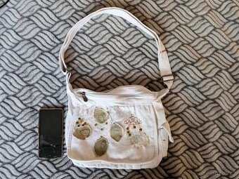 Plátěná  kabelka,taška, žebradlo