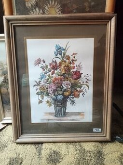 Elegantní dekorativní obraz – květinové zátiší v rámu