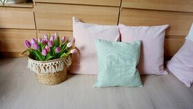 povlak polštář HM, krásné jarní barvy-  pastelově růžová 50x