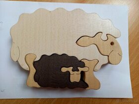 Dřevěná ovečka - mozaika