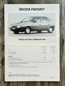 Prospekt Škoda Favorit 136 L ( 1989 ) NL - 1