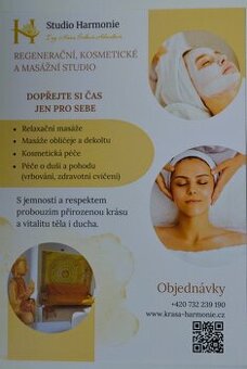 Masáže obličejové, relaxační a kosmetické služby