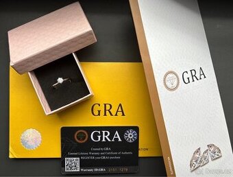 Moisant prsten 0,5 ct Silver 925 + GRA certifikát