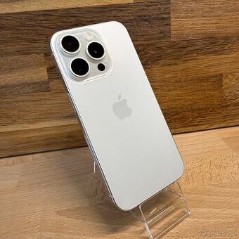 iPhone 15 Pro 256GB, bílý, 100% baterie (rok záruka)