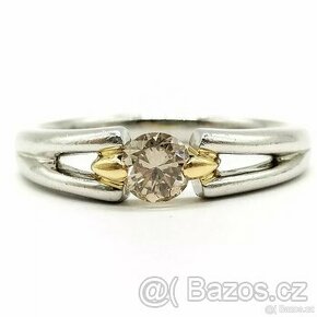 LUXUSNÍ PLATINOVÝ DIAMANTOVÝ PRSTEN SOLITÉR 0.50 CT - 1