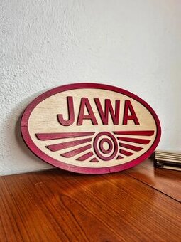 Dřevěná cedule Jawa - vínová barva