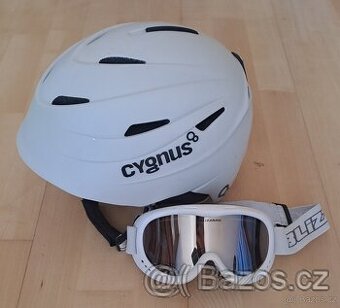 Bílá helma Cygnus vel S. 55 - 56 cm včetně brýlí Blizzard