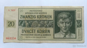 20 Korun, Protektorát Čechy a Morava, 1944, 3 kusy bankovky