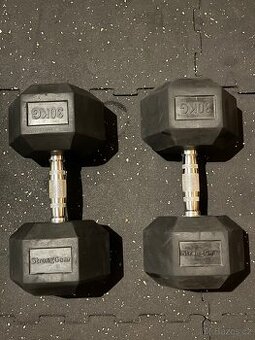 Jednoručky 2×30 kg StrongGear – pogumované + dárek ZDARMA