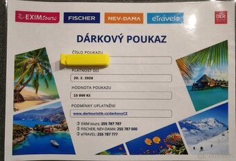 Dárkový poukaz na zájezd Exim Tours, Fischer