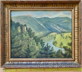 Olejomalba – J. Volf: Krajina s potokem a lesním zázemím