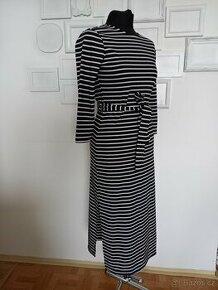 Maxi černé pruhované šaty