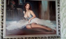 Originál plátno akt "Nerozhodná nevěsta" Carpin - Nadymáček