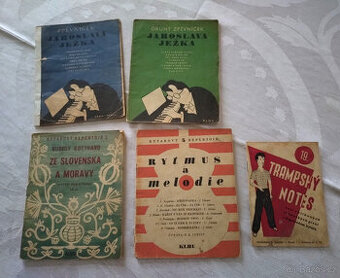 Zpěvníčky J. Ježka (klavír, kytara, text) a noty pro kytaru