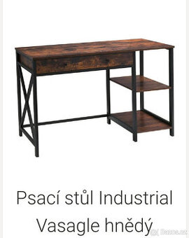 pracovní stůl Vasagle se zásuvkou a 2 police