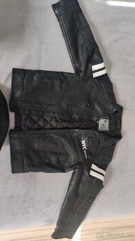 Dětská černá kožená bunda vel 122