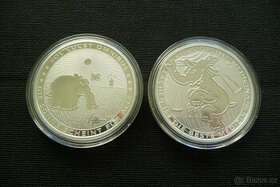 2x 1 oz stříbrná mince Slon Perth Mint 2021 a 2022