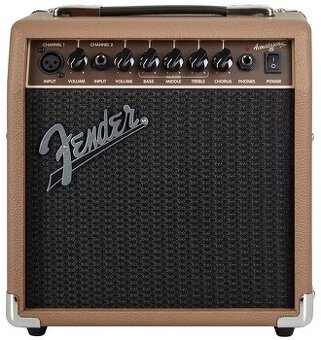 Fender Acoustasonic 15 pro akustickou kytaru a mikrofon