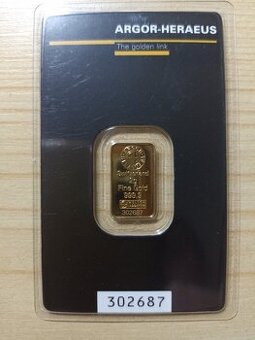 zlatý slitek ARGOR-HERAEUS