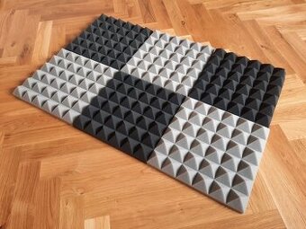 Jehlanová akustická pěna 30 x 30 x 5 cm 24 ks šedá