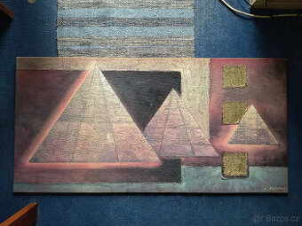 Zajímavý obraz na překližce 100 x 50 cm