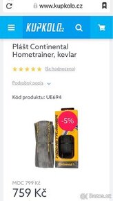 Plášt Continental Hometrainer- kevlar 26”-1,75(na trenažér)
